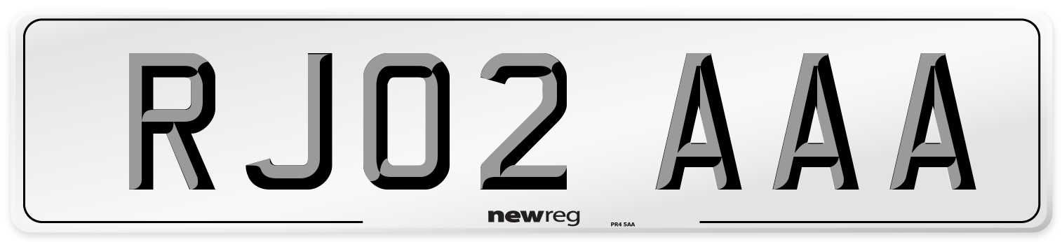 RJ02 AAA Number Plate from New Reg